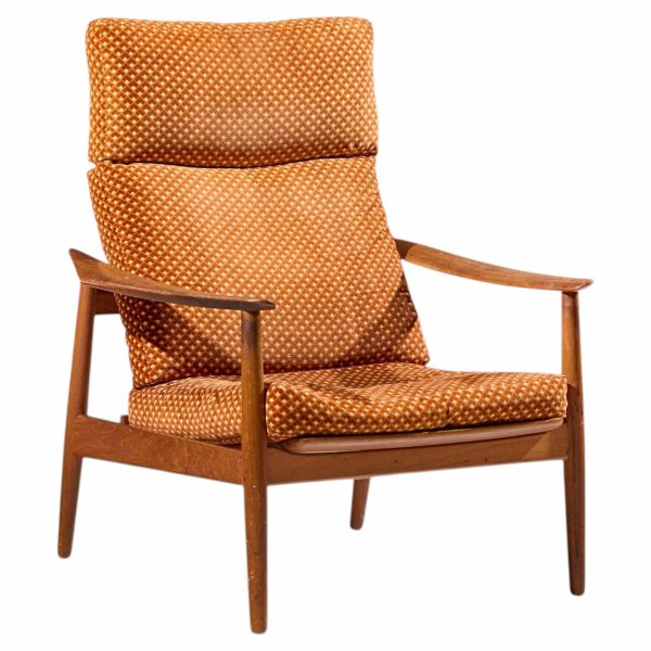 arne vodder for france & daverkosen fd164 mid century danish teak reclining lounge chair