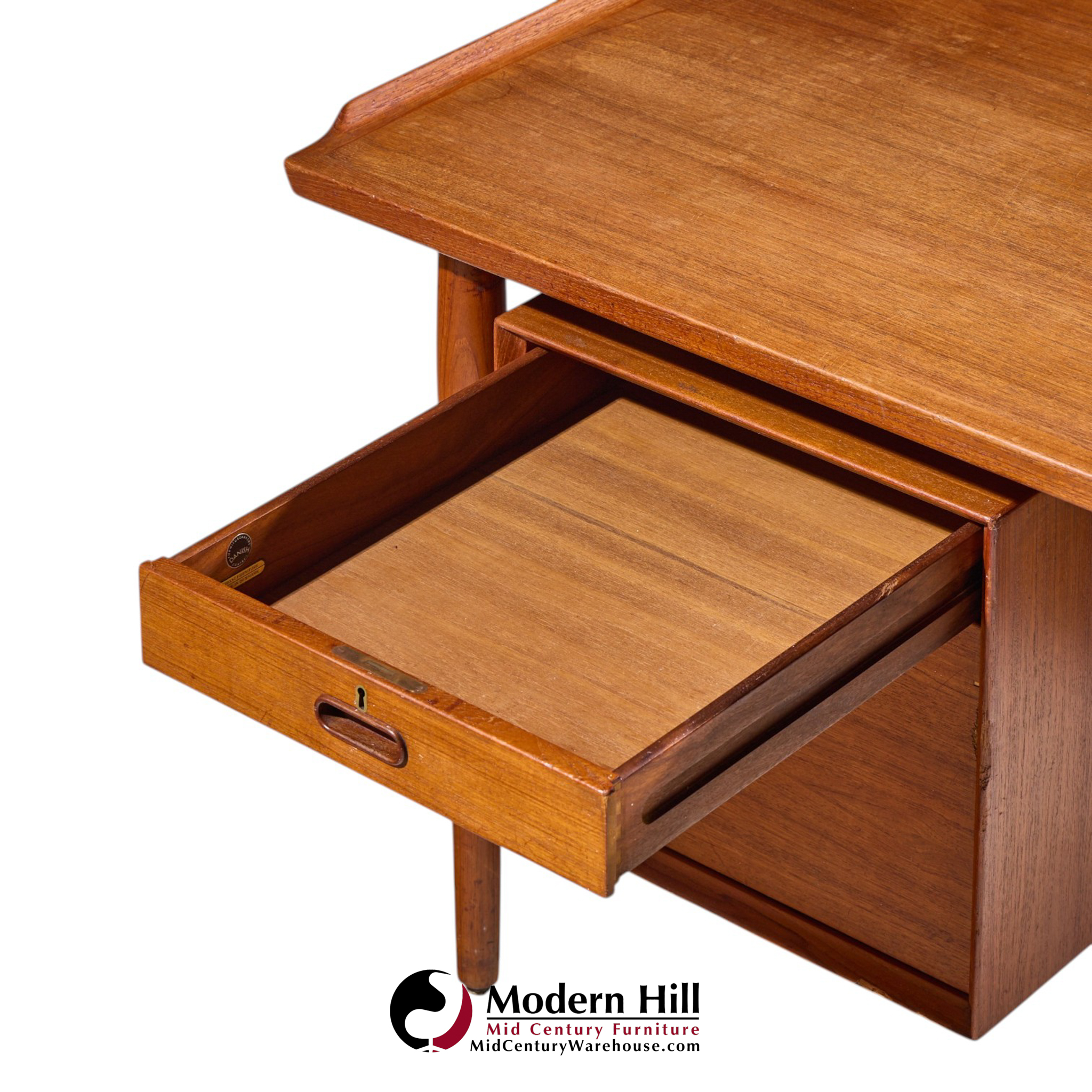 arne vodder for sibast mid century danish teak executive desk