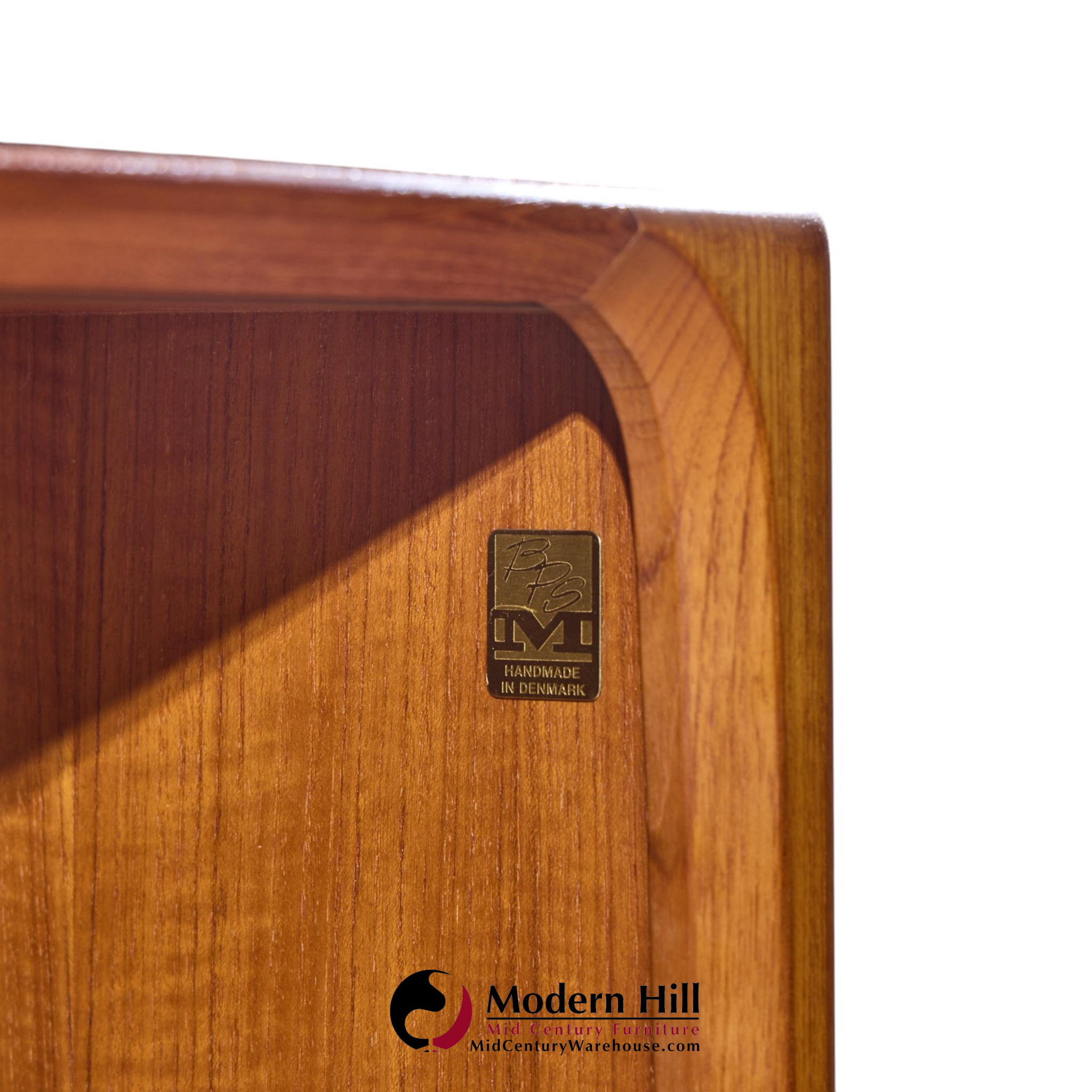 bernhard pedersen mid century danish teak tambour door credenza and hutch
