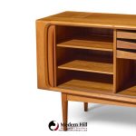 bernhard pedersen mid century danish teak tambour door credenza and hutch