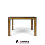 bernhard rohne for mastercraft mid century lacquered etched brass panel expanding dining table with 1 leaf