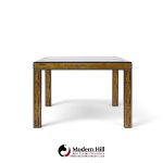 bernhard rohne for mastercraft mid century lacquered etched brass panel expanding dining table with 1 leaf