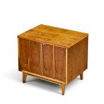 broyhill brasilia mid century walnut commode nightstands – pair