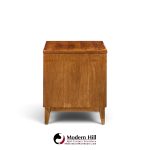 broyhill brasilia mid century walnut commode nightstands – pair