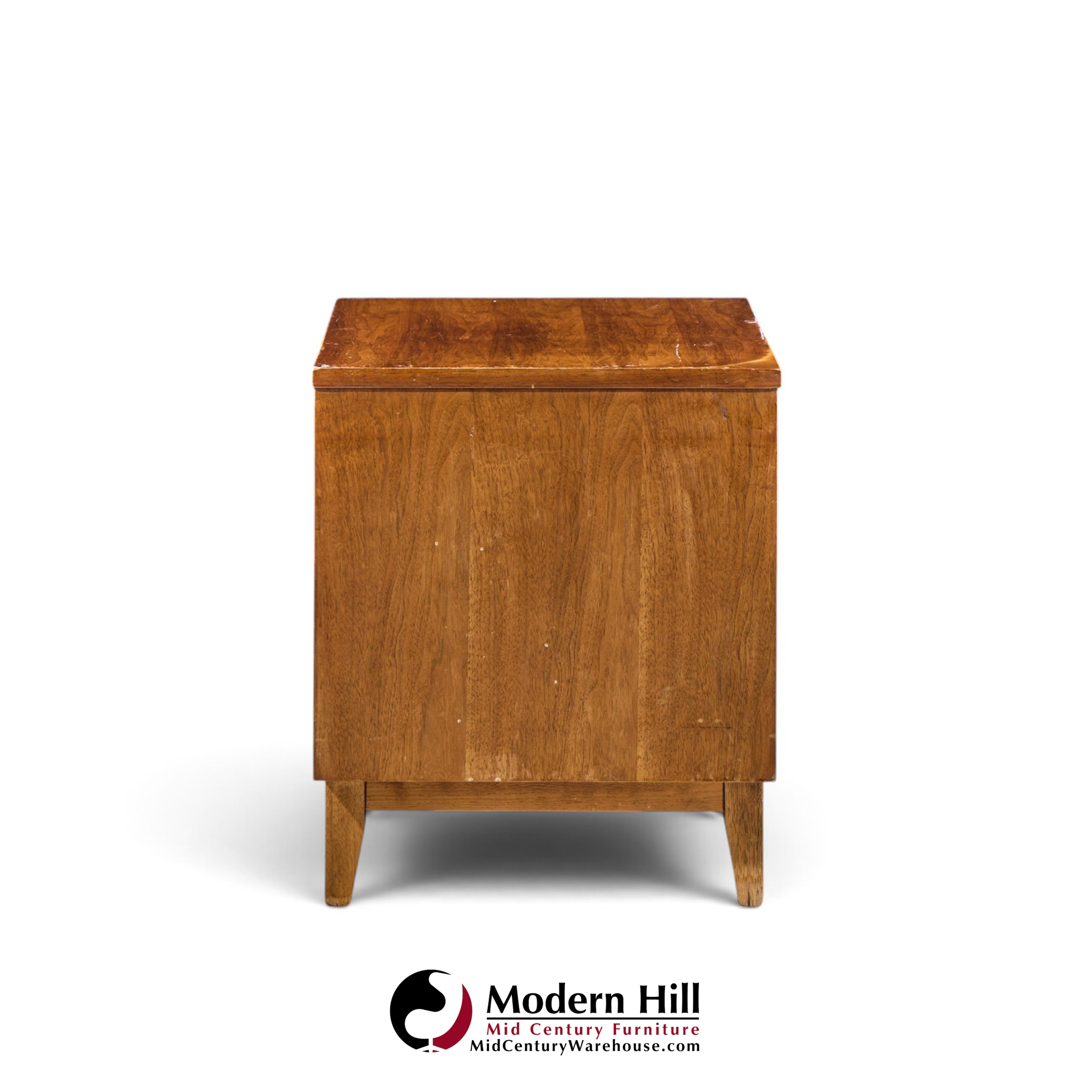 broyhill brasilia mid century walnut commode nightstands – pair