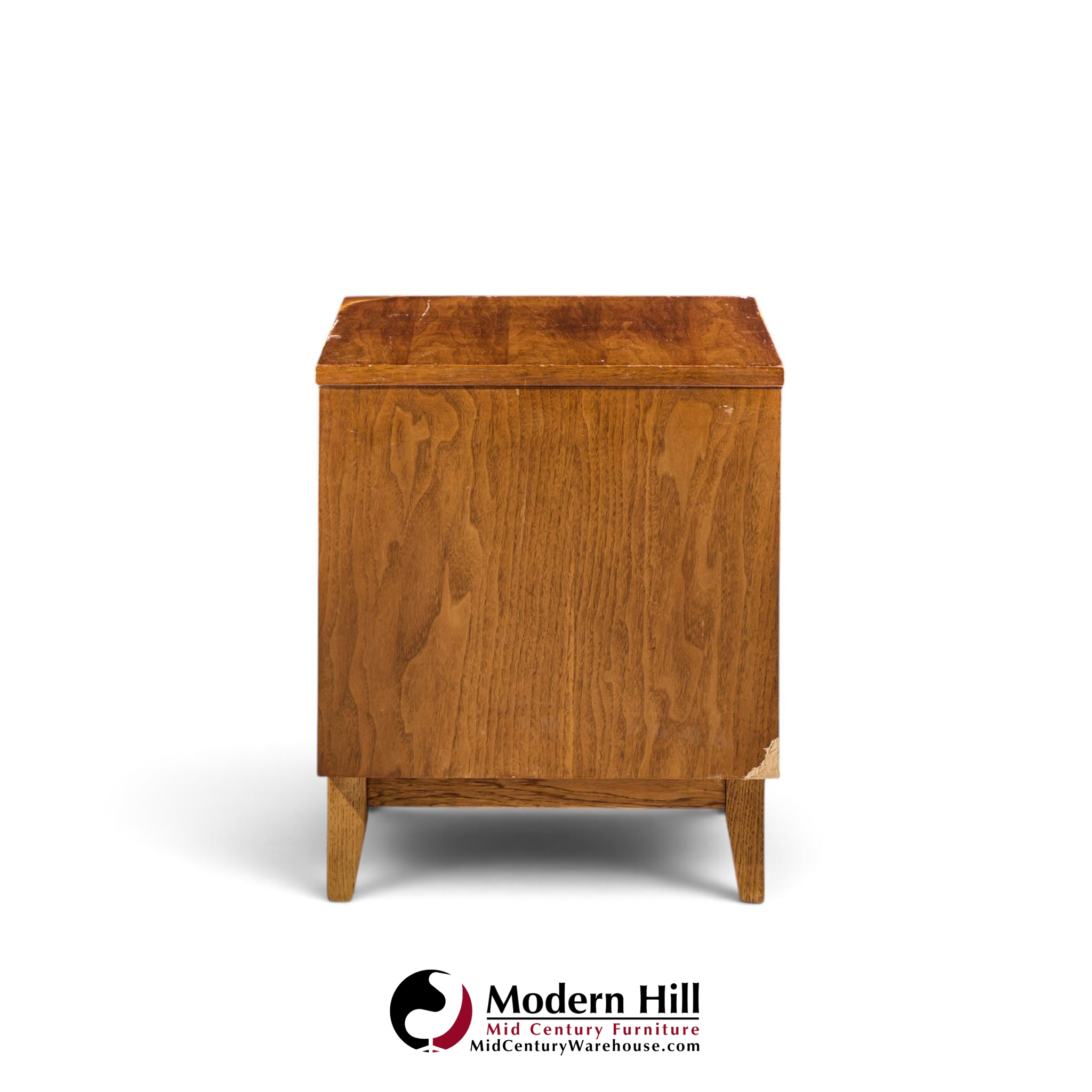 broyhill brasilia mid century walnut commode nightstands – pair