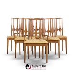 broyhill brasilia mid century walnut dining chairs - set of 6