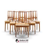 broyhill brasilia mid century walnut dining chairs - set of 6