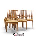 broyhill brasilia mid century walnut dining chairs - set of 6