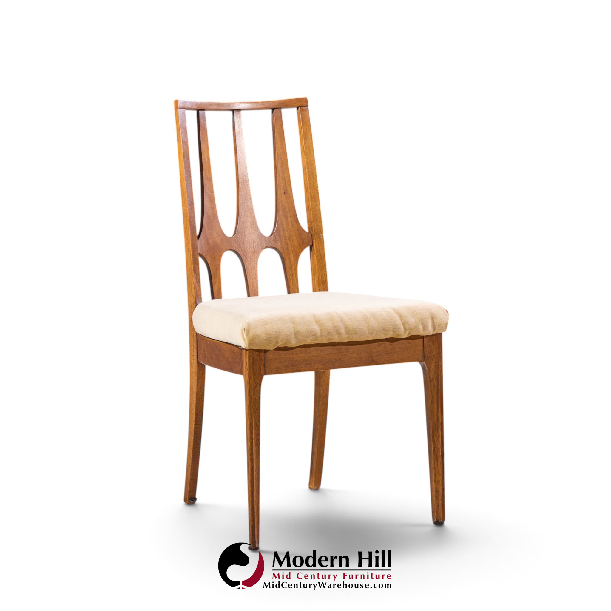 broyhill brasilia mid century walnut dining chairs - set of 6