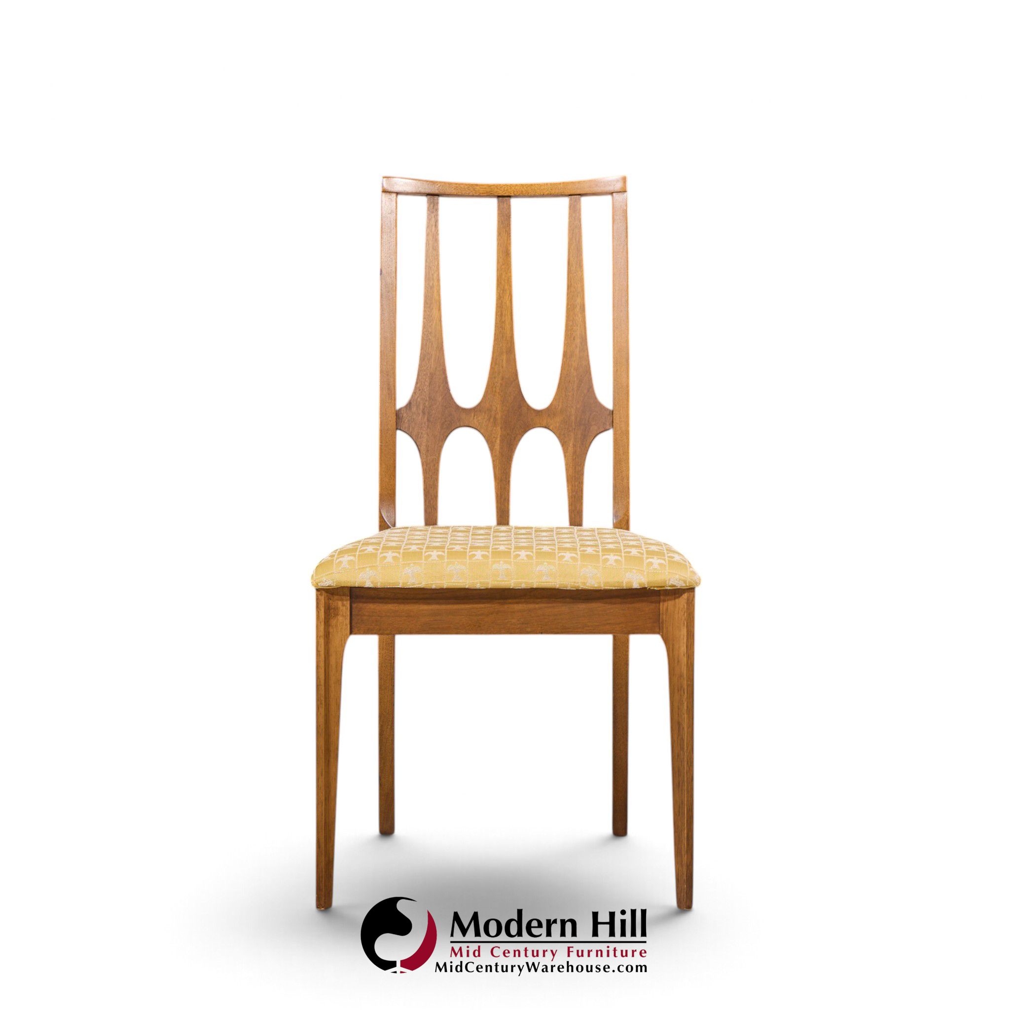 broyhill brasilia mid century walnut dining chairs - set of 6