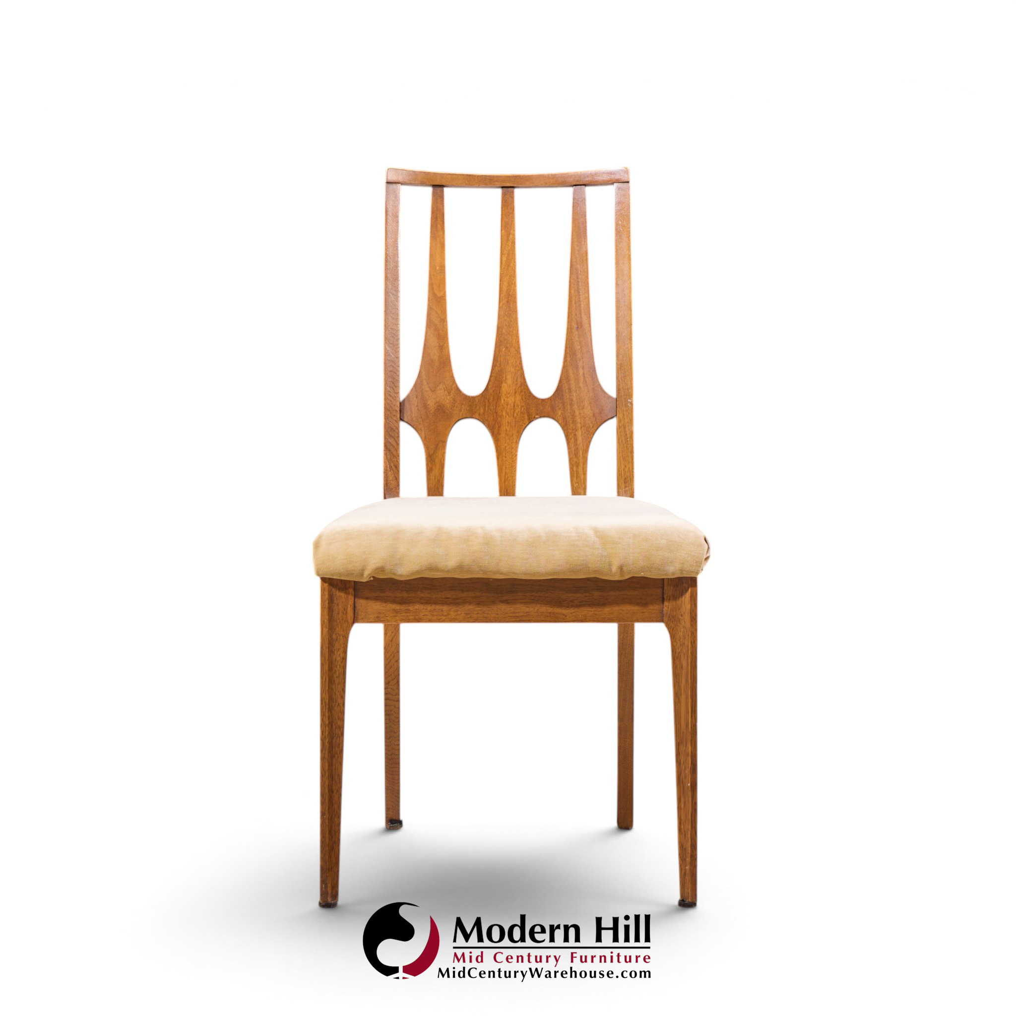 broyhill brasilia mid century walnut dining chairs - set of 6