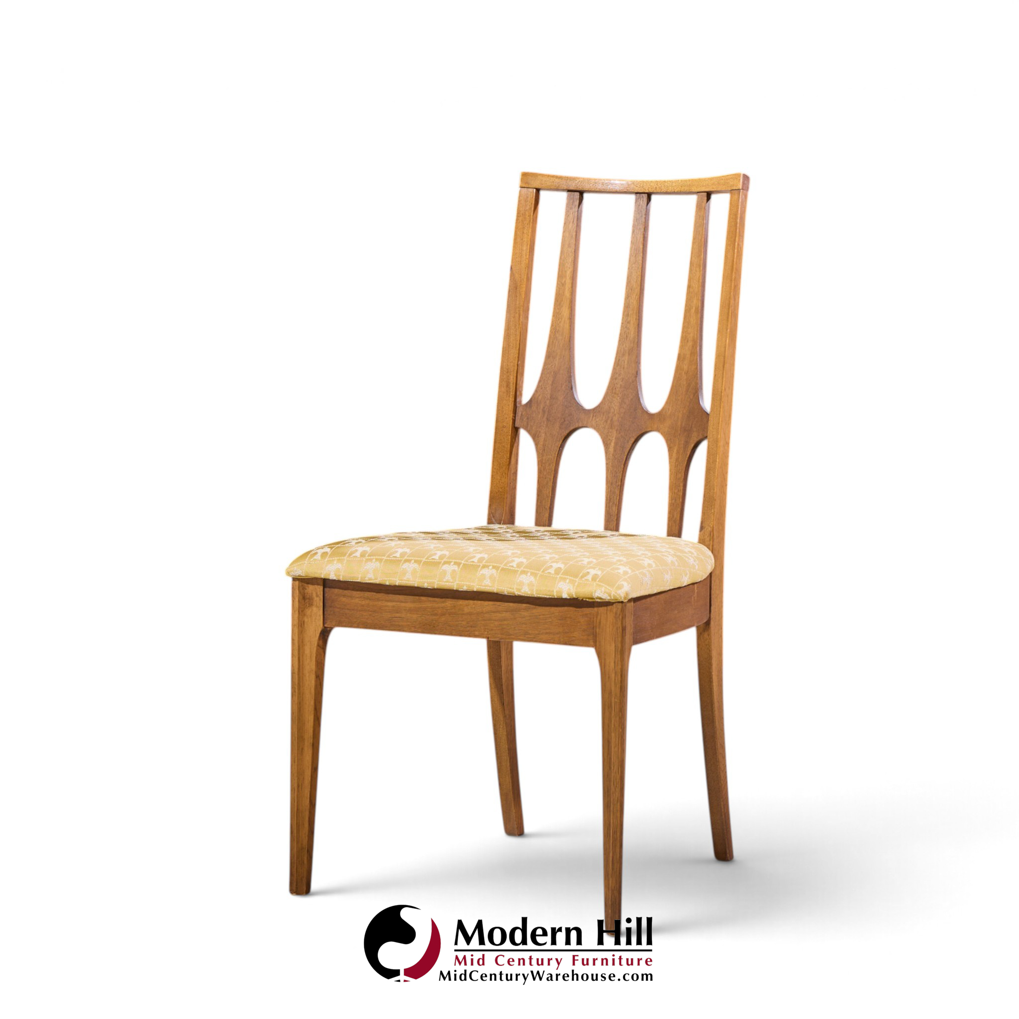 broyhill brasilia mid century walnut dining chairs - set of 6