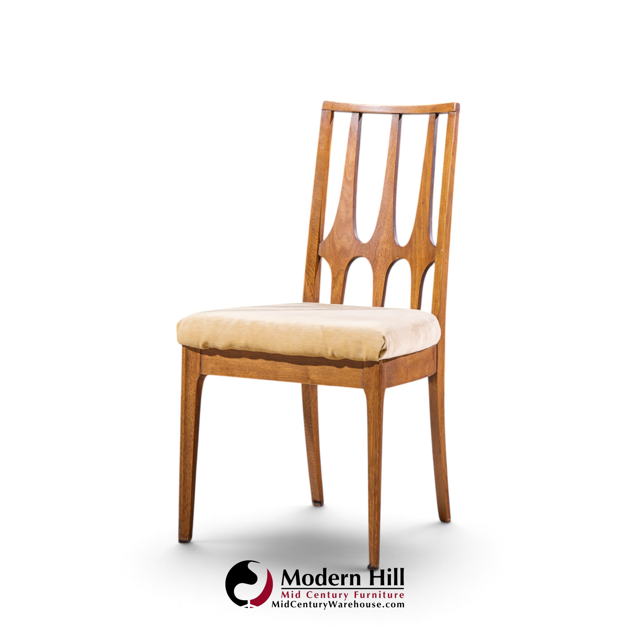 broyhill brasilia mid century walnut dining chairs - set of 6
