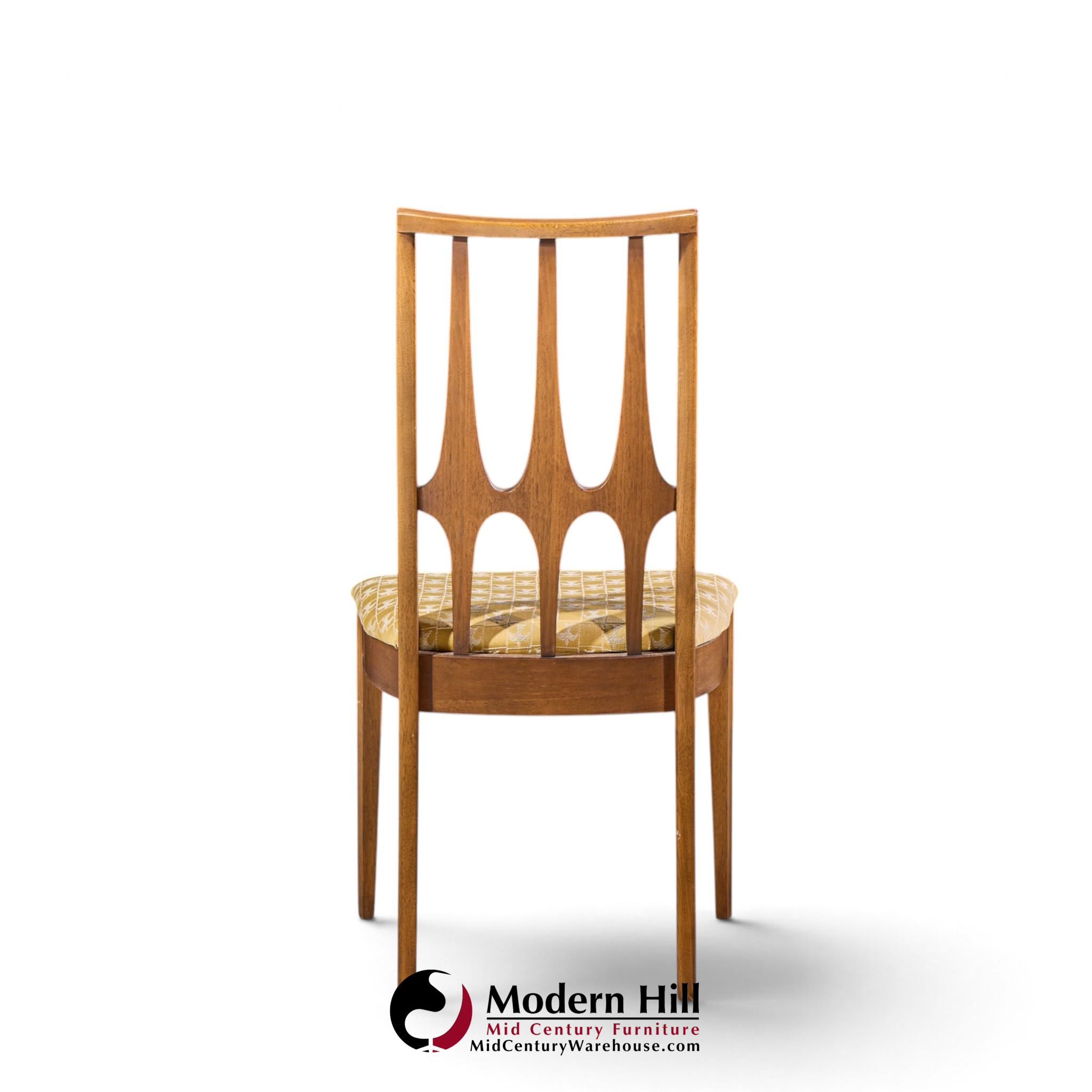 broyhill brasilia mid century walnut dining chairs - set of 6