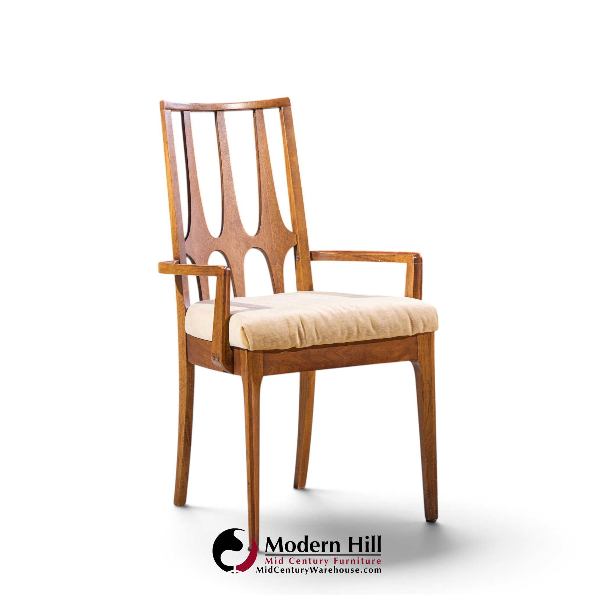 broyhill brasilia mid century walnut dining chairs - set of 6