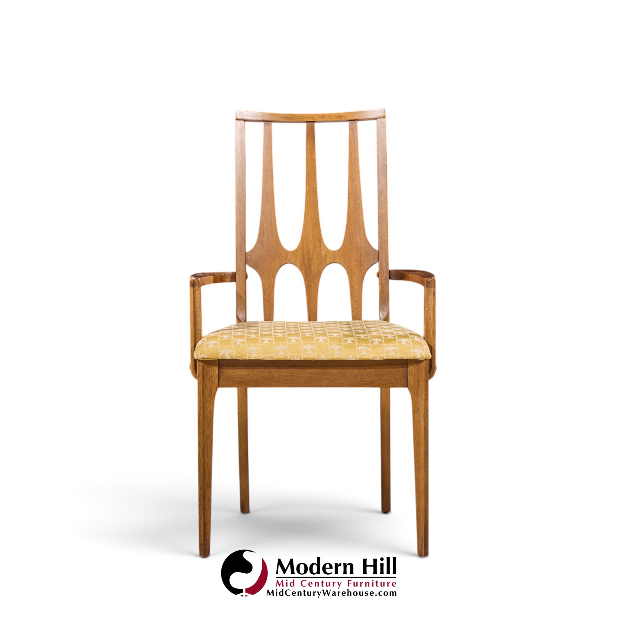 broyhill brasilia mid century walnut dining chairs - set of 6