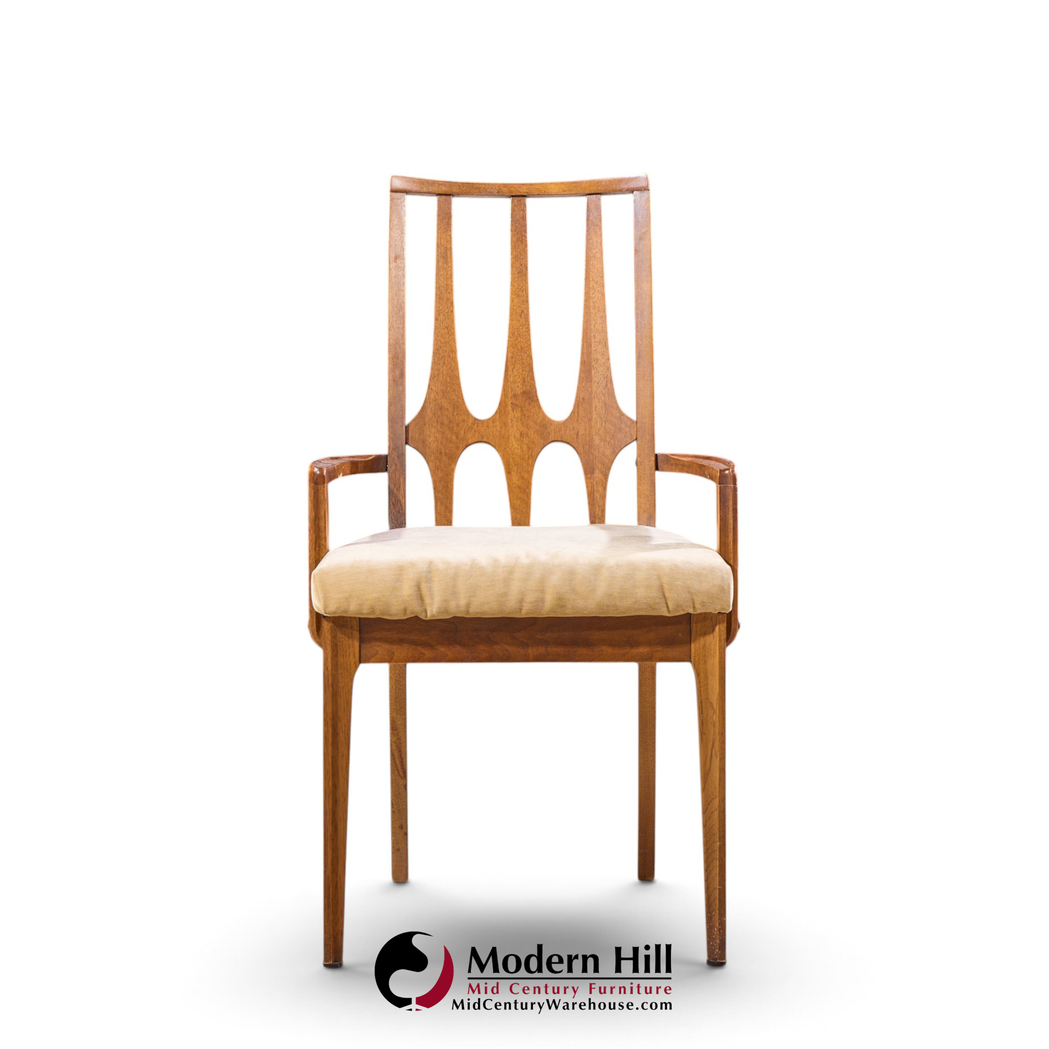 broyhill brasilia mid century walnut dining chairs - set of 6