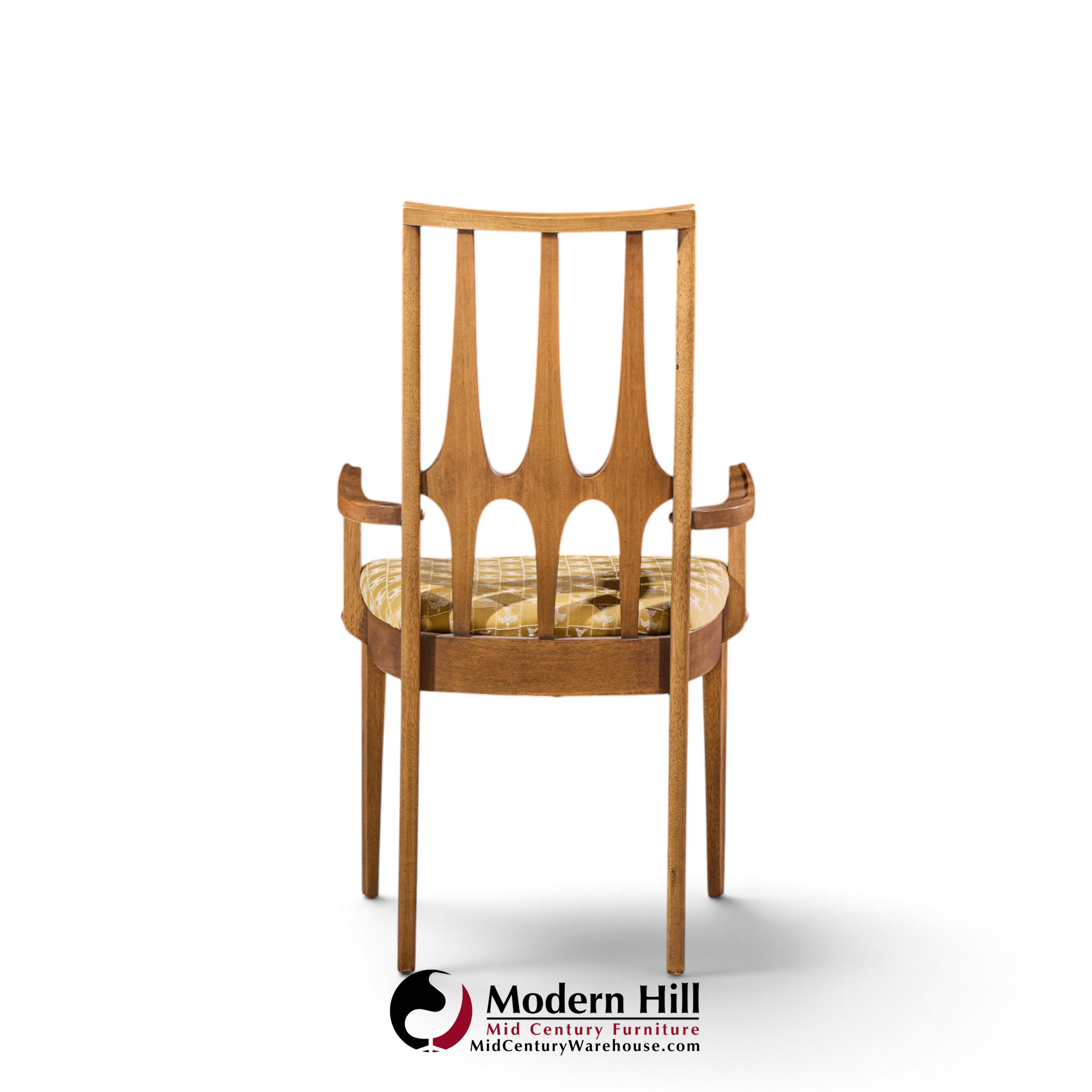 broyhill brasilia mid century walnut dining chairs - set of 6