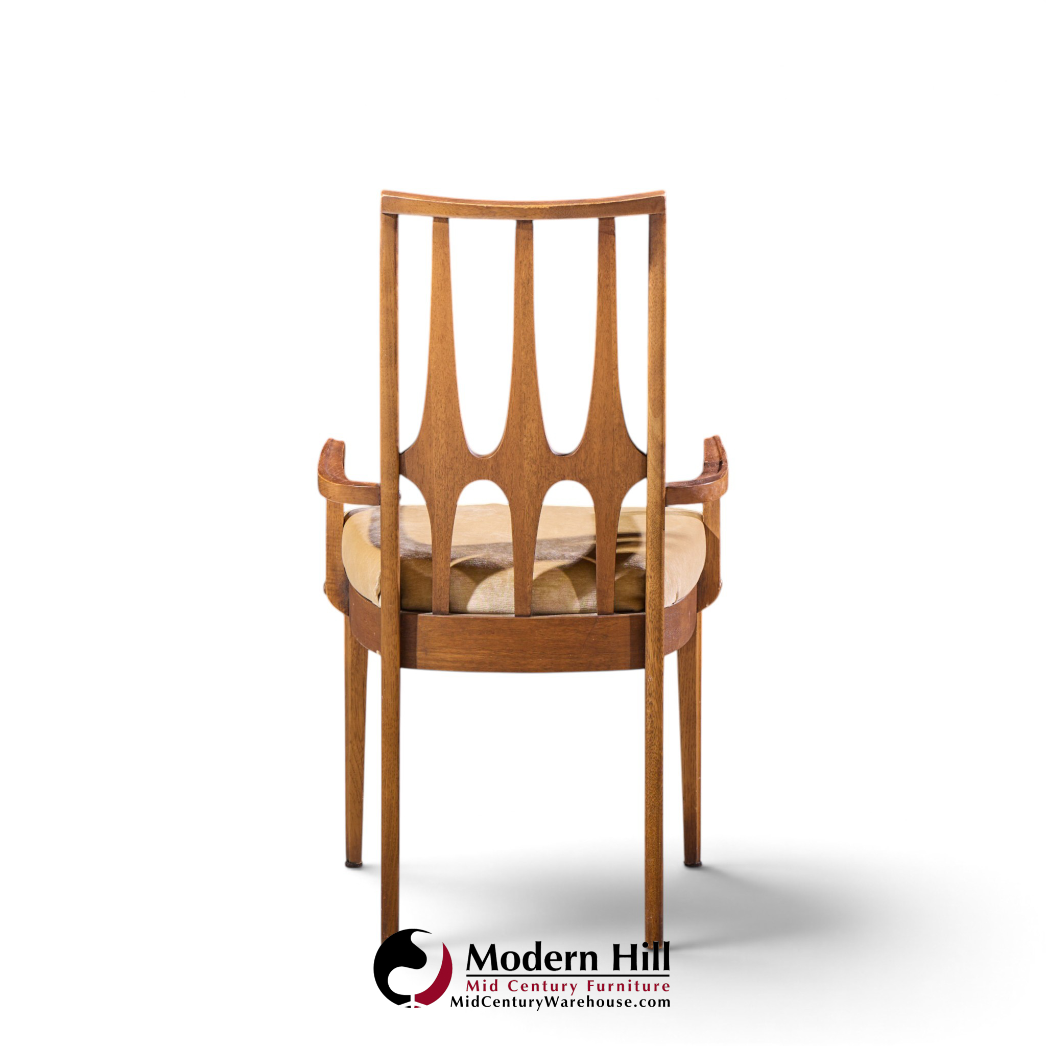 broyhill brasilia mid century walnut dining chairs - set of 6