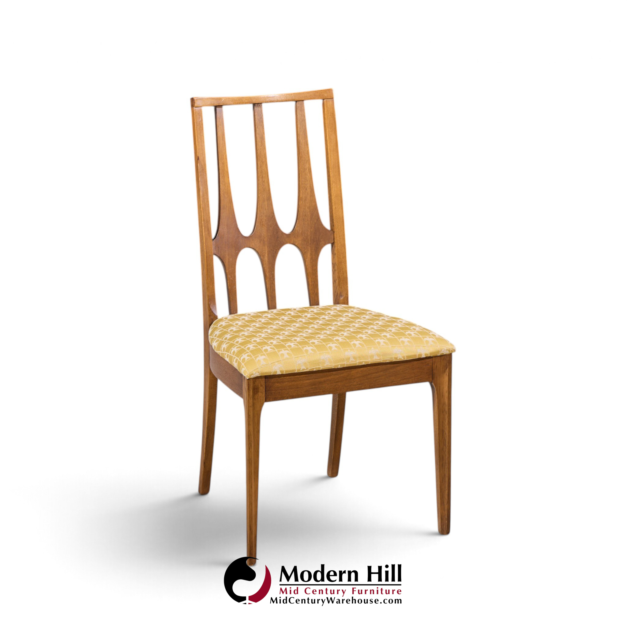 broyhill brasilia mid century walnut dining chairs - set of 6