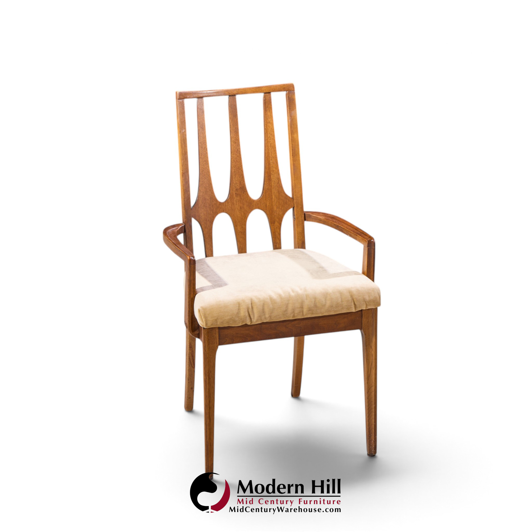 broyhill brasilia mid century walnut dining chairs - set of 6