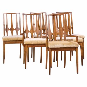 broyhill brasilia mid century walnut dining chairs - set of 6