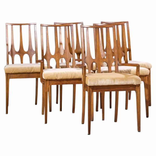 broyhill brasilia mid century walnut dining chairs - set of 6