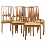 broyhill brasilia mid century walnut dining chairs - set of 6
