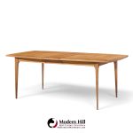 broyhill brasilia mid century walnut expanding dining table with 1 leaf