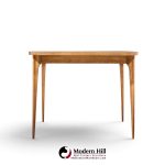 broyhill brasilia mid century walnut expanding dining table with 1 leaf