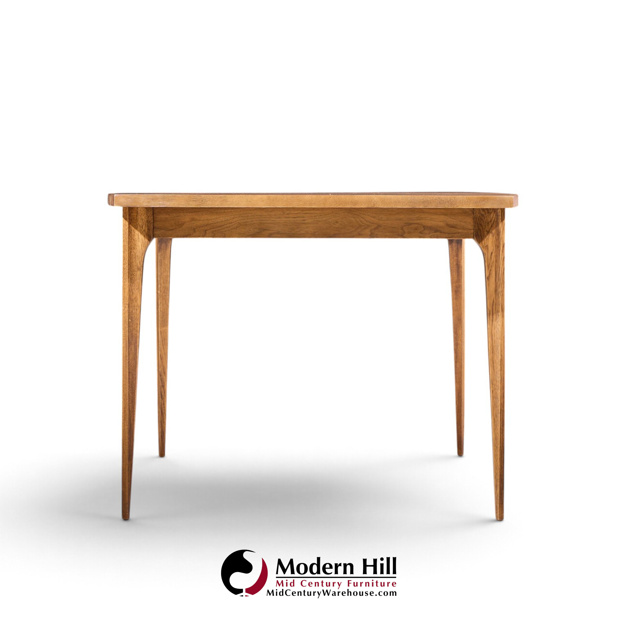 broyhill brasilia mid century walnut expanding dining table with 1 leaf