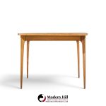 broyhill brasilia mid century walnut expanding dining table with 1 leaf