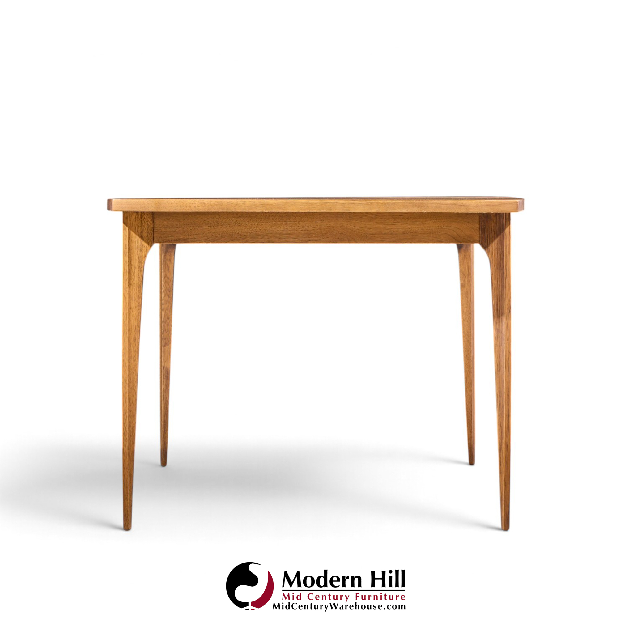 broyhill brasilia mid century walnut expanding dining table with 1 leaf