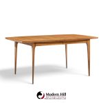 broyhill brasilia mid century walnut expanding dining table with 1 leaf