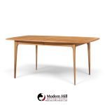 broyhill brasilia mid century walnut expanding dining table with 1 leaf
