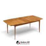 broyhill brasilia mid century walnut expanding dining table with 1 leaf