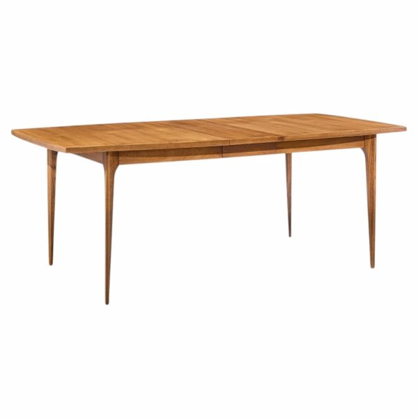 broyhill brasilia mid century walnut expanding dining table with 1 leaf