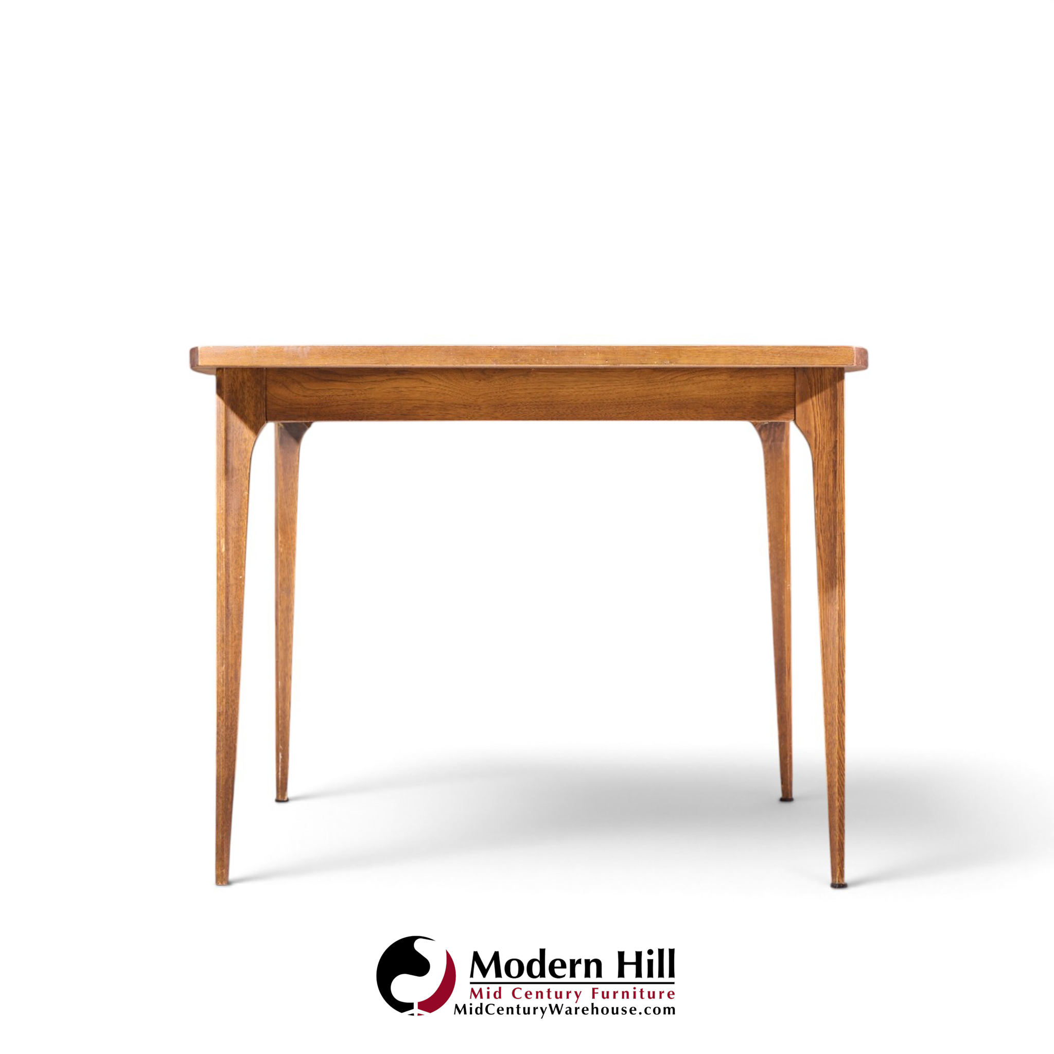 broyhill brasilia mid century walnut expanding dining table with 2 leaves