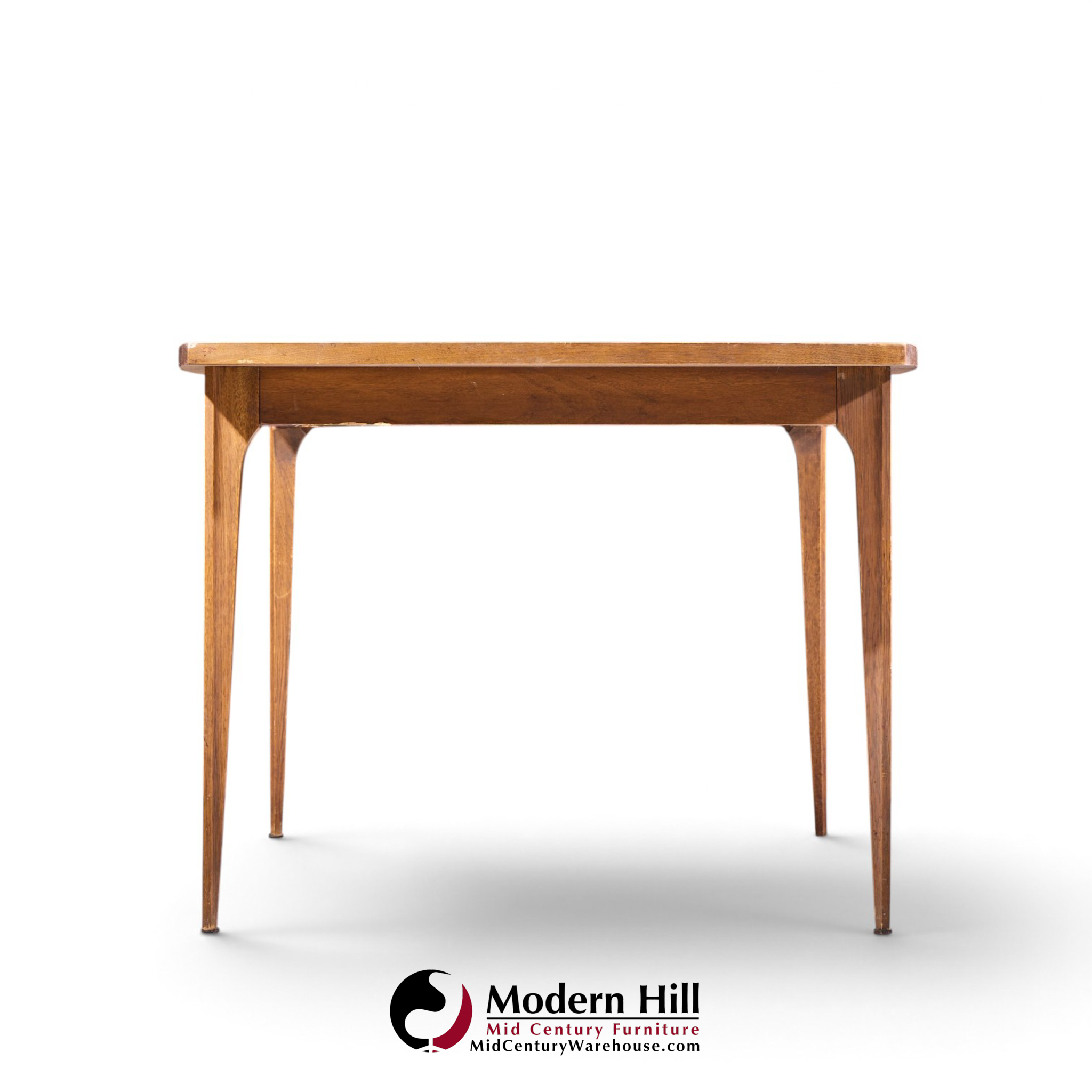 broyhill brasilia mid century walnut expanding dining table with 2 leaves