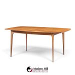 broyhill brasilia mid century walnut expanding dining table with 2 leaves