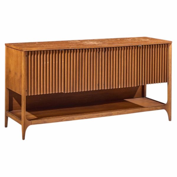 broyhill brasilia mid century walnut fluted credenza