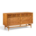 broyhill brasilia mid century walnut and brass 6 drawer dresser