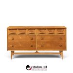 broyhill brasilia mid century walnut and brass 6 drawer dresser