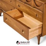 broyhill brasilia mid century walnut and brass 6 drawer dresser