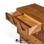 broyhill brasilia mid century walnut and brass 6 drawer dresser