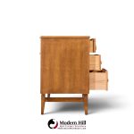 broyhill brasilia mid century walnut and brass 6 drawer dresser