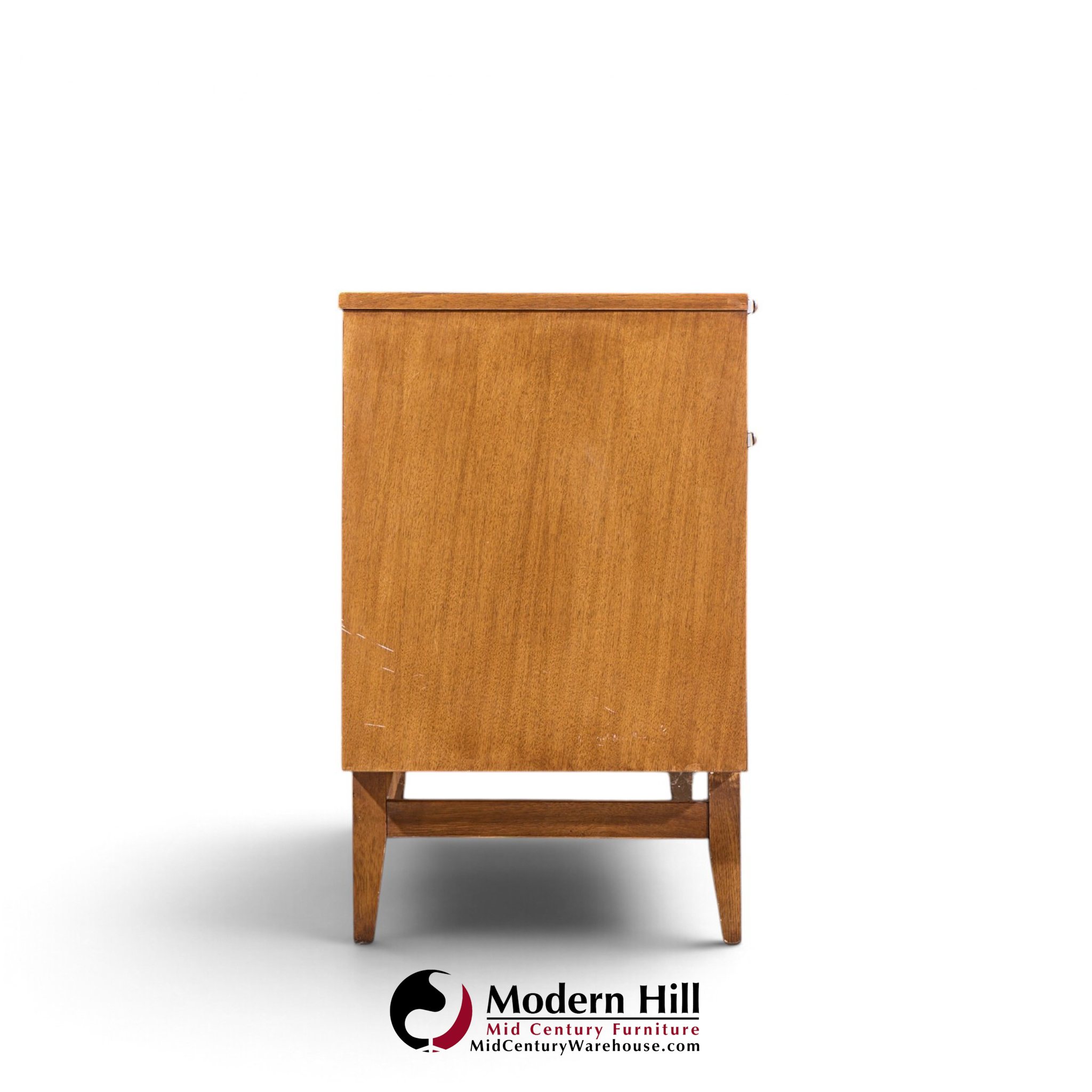 broyhill brasilia mid century walnut and brass 6 drawer dresser