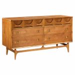 broyhill brasilia mid century walnut and brass 6 drawer dresser
