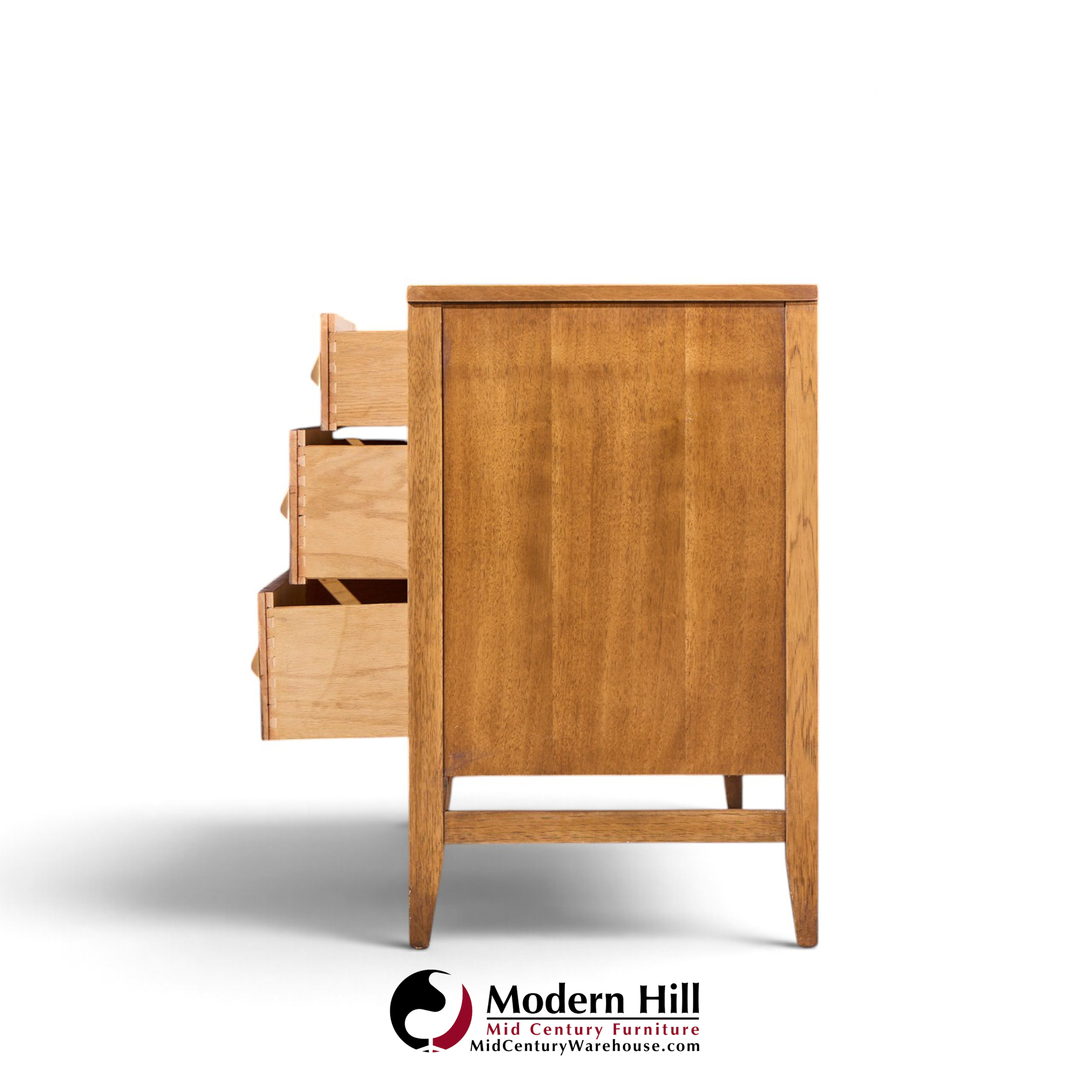 broyhill brasilia mid century walnut and brass 66 inch credenza